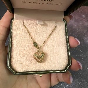Pave heart juicy couture necklace